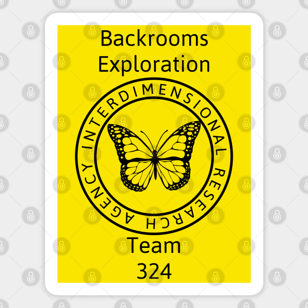 Backrooms Exploration Team Butterfly Magnet by Designs by Dyer